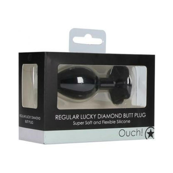 Ouch! Regular Lucky Diamond Butt Plug - Black | SexToy.com