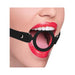 Ouch! Silicone Ring Gag With Leather Straps - Black | SexToy.com