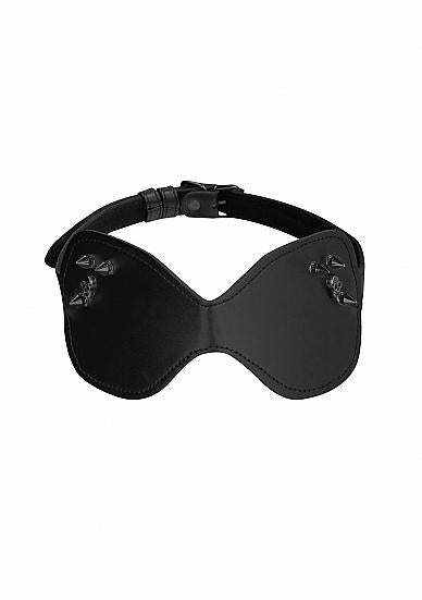 Ouch! Skulls & Bones Large Eye Mask With Skulls and Spikes Black | SexToy.com