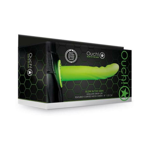 Ouch! Textured Curved Hollow Strap-on 8 In. G.i.t.d. | SexToy.com