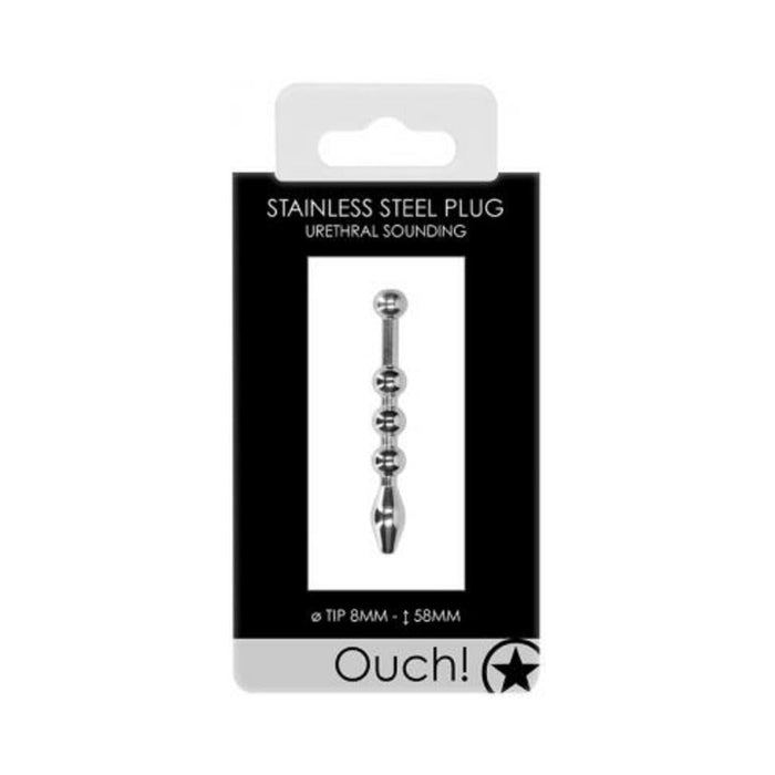 Ouch! Urethral Sounding - Metal Plug - 8 Mm | SexToy.com