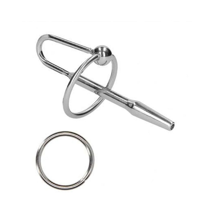 Ouch! Urethral Sounding - Metal Plug With Ring - 8 Mm | SexToy.com