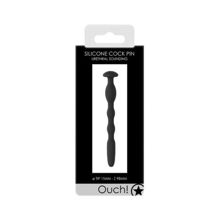 Ouch! Urethral Sounding - Silicone Cock Pin - Black - 11 Mm | SexToy.com