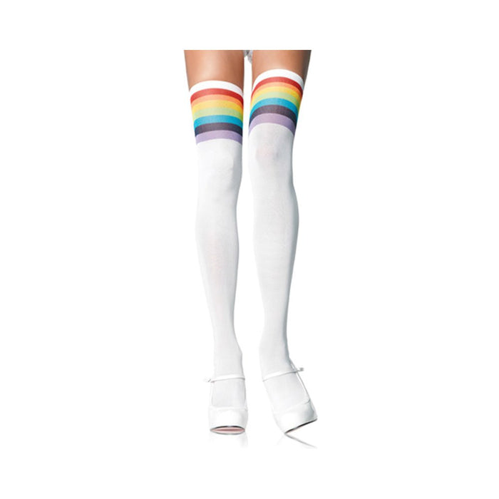 Over The Rainbow Opaque Thigh Highs O/S Multicolor | SexToy.com