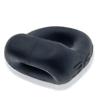 Black dual-use cockring and ballsling with a soft, flexible silicone and TPR blend, designed for comfort and enhanced sensation.