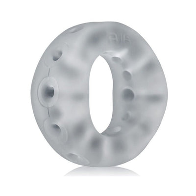 Translucent gray Air Super-Lite Airflow cockring with textured holes for enhanced comfort and breathability.