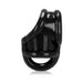 Black flexible ergonomic ring with split design for comfort and support, made from smooth SuperFLEXtpr material.