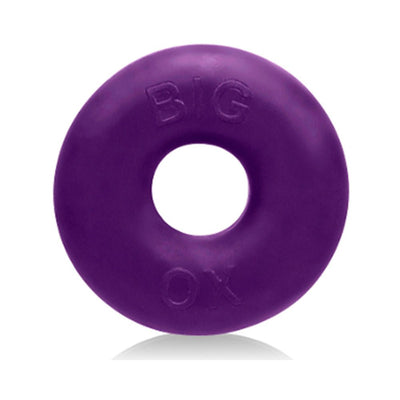 Purple Big Ox cock ring with smooth, rounded design and embossed logo on a white background.