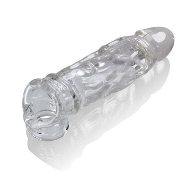 Clear textured cocksheath with integrated support ring, designed for enhanced fit and comfort.