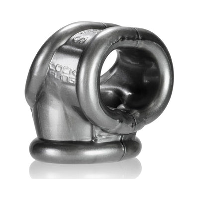 Black flexible silicone cockring with ergonomic design and dual loops for comfort and enhanced pleasure.