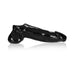 Black flexible cock sheath with a wide flared head and textured base, designed for comfort and adjustable fit.