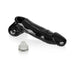 Black flexible cock sheath with wide flared head and separate clear bullet-shaped insert on white background.