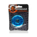 Ice blue large elastic cock ring in black and orange OXBALLS branded packaging