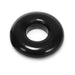 Black large donut-shaped cock ring with smooth, glossy finish designed for comfort and durability.