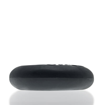 Black silicone cockring with a smooth, rounded design and a matte finish, shown on a white background.