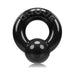 Black Oxballs Gauge cockring with bold embossed lettering and a smooth, glossy finish.