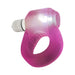 Pink translucent silicone cock ring with integrated LED light and textured grip area.