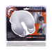 Oxballs Meatlocker full cover chastity device in white silicone displayed in branded packaging with usage images.