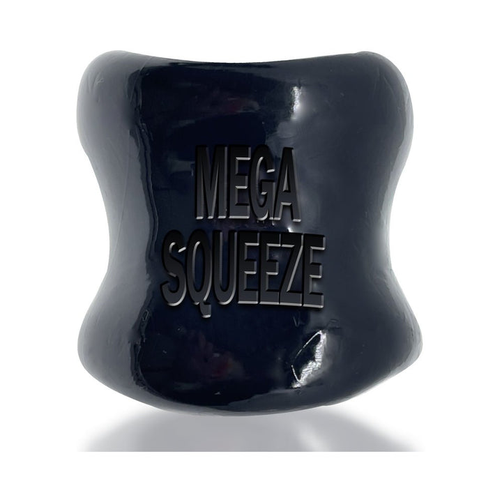 Black glossy ergonomic ballstretcher with "MEGA SQUEEZE" embossed on the front, designed for comfortable wear.