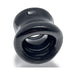 Black glossy ergonomic ballstretcher with oval inner shape and thick rubbery edges for comfort and secure fit.