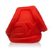 Red silicone Oxballs Oxsling cocksling with embossed logo, designed for comfort and secure fit.