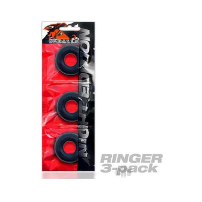 Oxballs Night Edition Ringer 3-pack cockrings in black silicone packaging with bold red and black design.