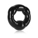Black glossy Oxballs Thruster cockring made of flexible material with a segmented, rounded design.