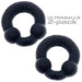 Two black Oxballs Ultraballs cockrings with dual nodules, shown on a white background with product name text.