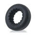 Black soft silicone ring with textured inner ridges and the word AXIS embossed on the surface.