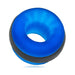 Blue and black Oxballs Ultracore Core ballstretcher with Axis power ring, made of soft silicone material.
