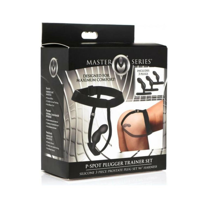 P-spot Plugger Trainer Set Silicone 3 Piece Prostate Plug Set With Harness - SexToy.com