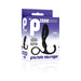Black P-Zone Advanced Thick Prostate Massager with ergonomic handle shown in purple and white packaging box.