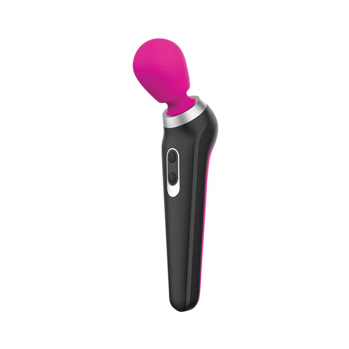 Palm Power Extreme body massager with ergonomic black handle and detachable pink silicone massage head.