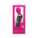 Palm Power Extreme body massager in black with fuchsia silicone head in pink packaging with clear window.