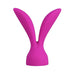 Bright pink silicone Palm Power Massager Head Palm Pleasure 2 attachment with two curved tips.