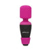 Compact Palm Power Pocket Massager in pink and black with flexible neck and single button control.