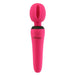 Fuchsia rechargeable silicone mini wand massager with textured head and flexible neck by Palmpower Groove.