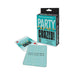 Party Crazed card game box with two cards, one showing a drinking prompt and the other the game logo.