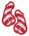 Red and white striped candy cane shaped adhesive pasties with a playful design.