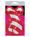 Red and white striped candy cane shaped novelty nipple pasties in original packaging