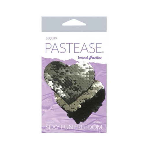Pastease Color Changing Flip Sequins Heart - Slate/black O/s - SexToy.com