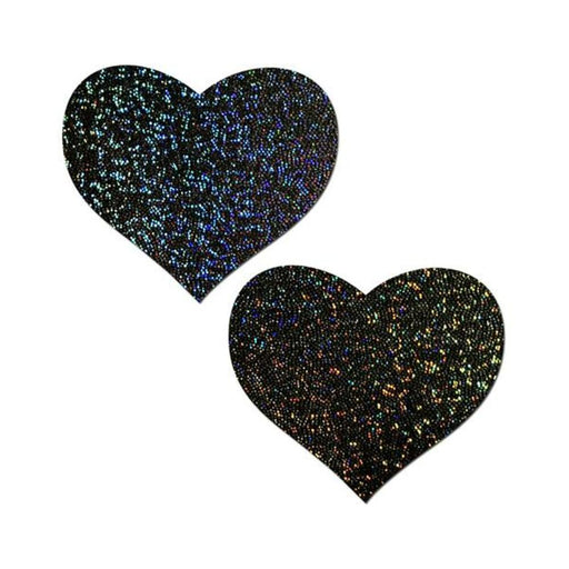 Pastease Glitter Heart Black Pasties - SexToy.com