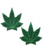 Pastease Glitter Marijuana Leaf Green Pasties O/S | SexToy.com