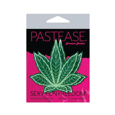 Pastease Indica Pot Leaf: Green Weed Nipple Pasties | SexToy.com