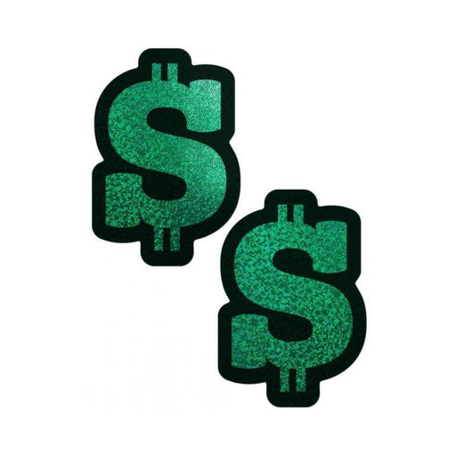 Pastease Money: Green Glitter Dollar Sign Nipple Pasties | SexToy.com