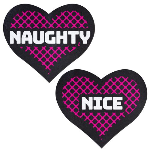 Pastease Naughty & Nice Heart Black, Pink Pasties | SexToy.com
