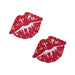 Pastease Sparkly Red Kissing Lips Pasties - SexToy.com
