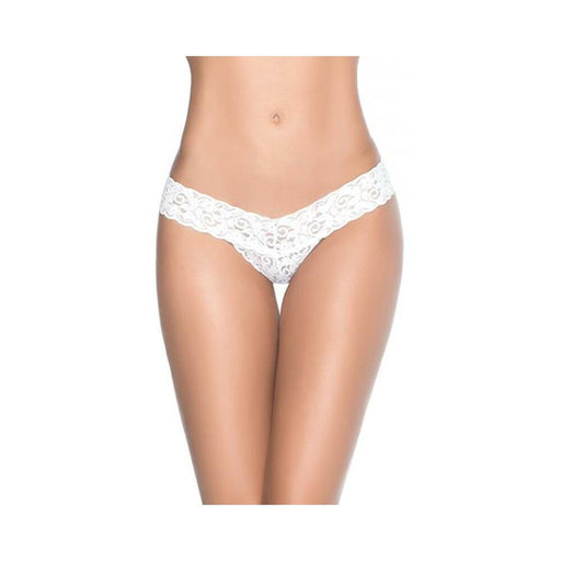 Patterned Lace Thong White Md - SexToy.com