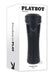Playboy The Urge Large Stroker in black with textured grip shown on white packaging box.