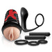 PDX ELITE Ass-gasm Vibrating Kit with realistic stroker, anal plug with ring, vibrating bullets, and three silicone cock rings.